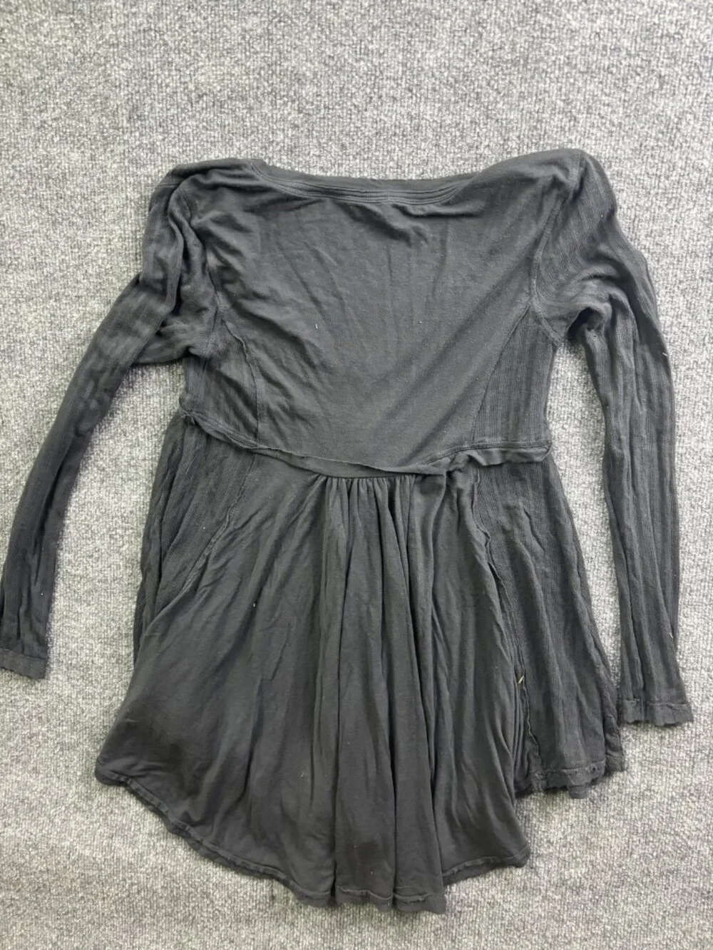 Free People Dress Womens Small Gray Scoop Neck Fit & Flare Long Sleeve Tunic - Picture 7 of 7